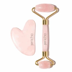 Rose Quartz Facial Massage Set(Rose Quartz Gua Sha Derma Roller Facial Massage Set)