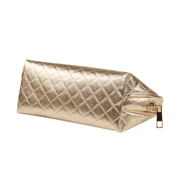 Golden Quilted Cosmetic Bag(Golden Quilted Cosmetic Bag) 2 Golden Quilted Cosmetic Bag(Golden Quilted Cosmetic Bag) - Image 2