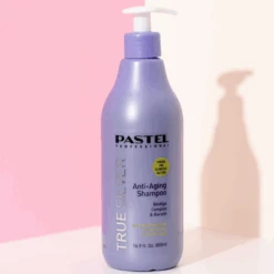 Pastel Professional True Silver Anti-Aging Shampoo 500ml(Pastel Professional Haircare Brass Removing Purple Shampoo For Blond Grey Hair)