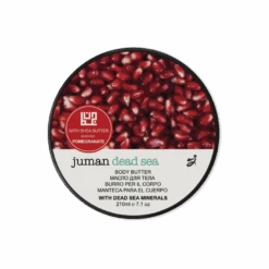 Juman Pomegranate Shea Body Butter With Dead Sea Minerals 210ml(Juman Pomegranate Shea Body Butter With Dead Sea Minerals 210ml) 5 Juman Pomegranate Shea Body Butter With Dead Sea Minerals 210ml(Juman Pomegranate Shea Body Butter With Dead Sea Minerals 210ml) -Jericho Skincare Shop pomegranate top 768x768 1
